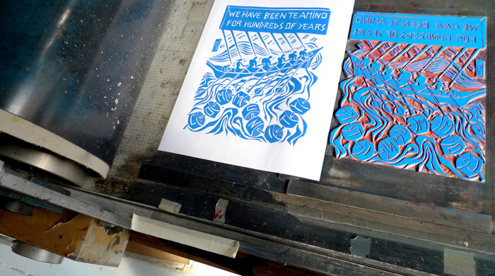 proofing the linocut